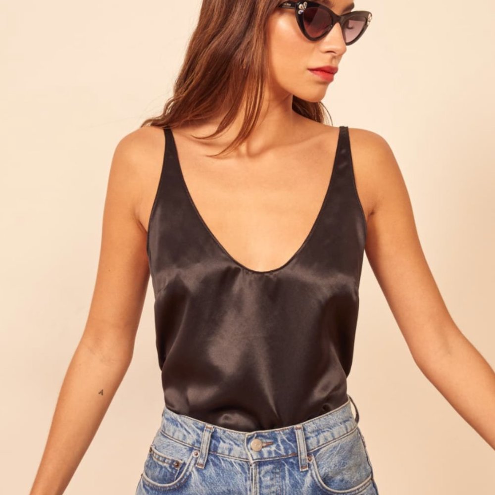 NWT Reformation Kaelyn Top in Black